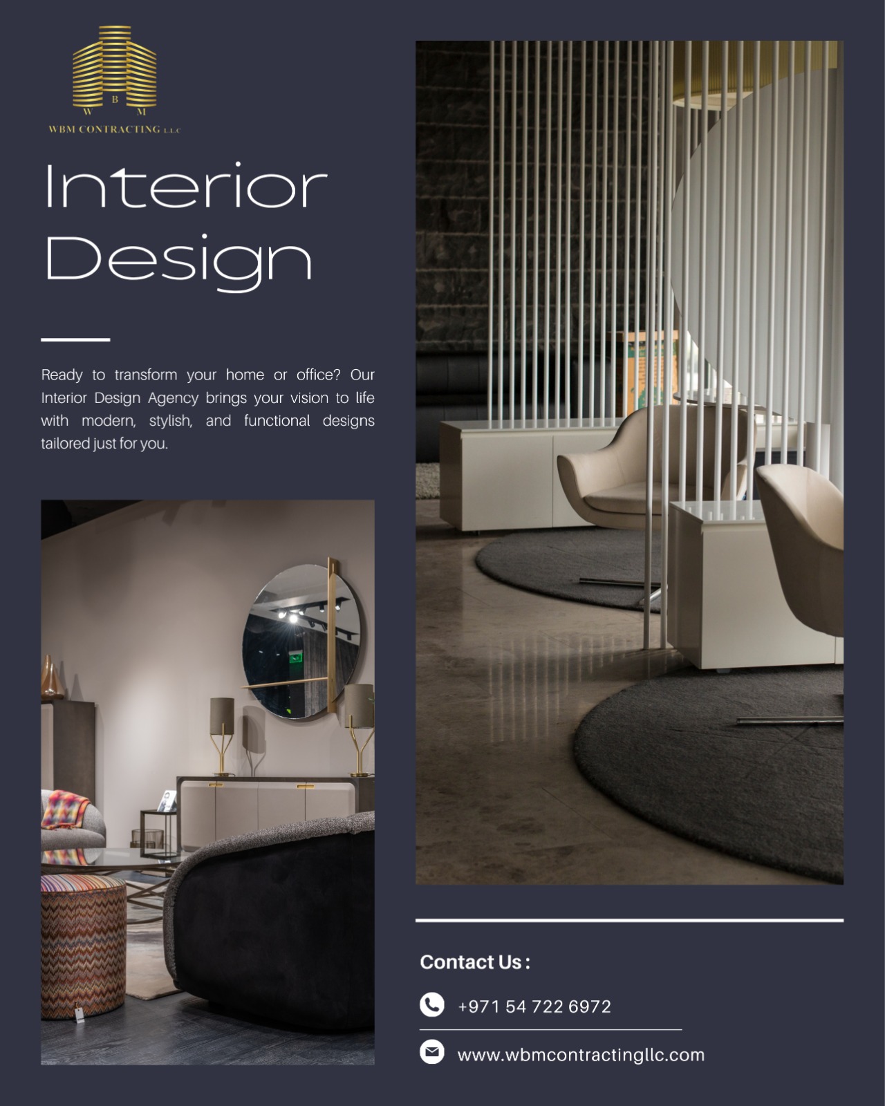 Interior Design Company In Dubai – Transforming Spaces with WBM Contracting LLC